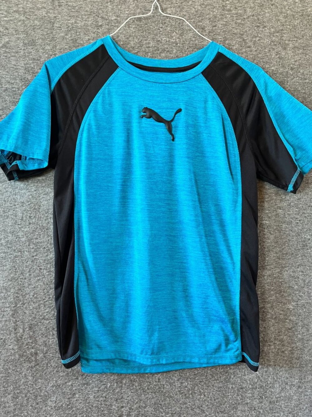 Puma mens M polyester workout athletic shirt blue black